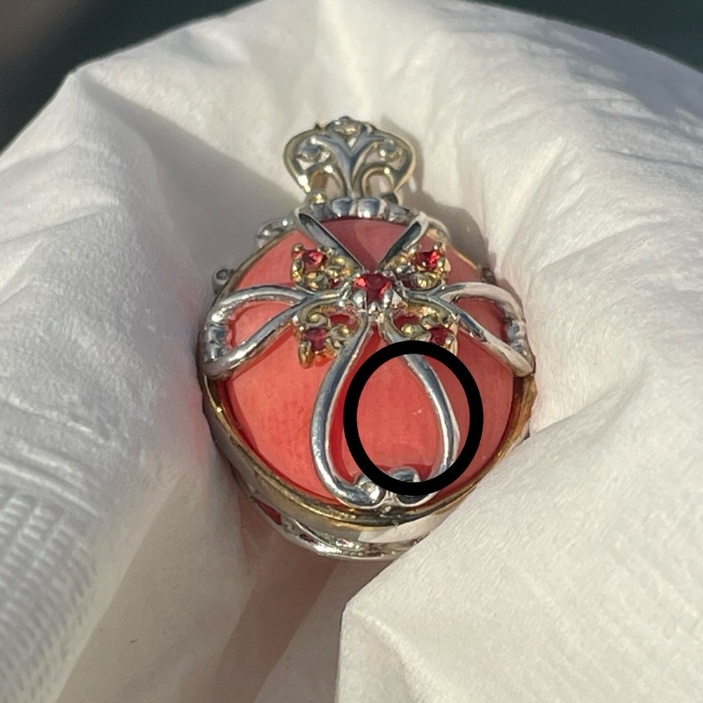 Gems en Vogue Salmon Coral Sapphire Pendant - Picture 11 of 14